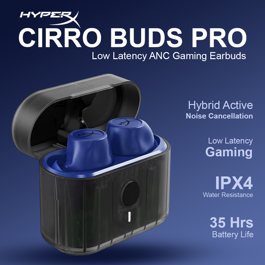 HyperX Cirro Buds Pro ANC Low Latency True Wireless Earbuds - Blue