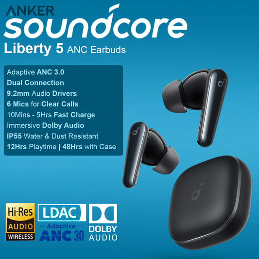 Anker Soundcore Liberty 5 Earbuds ANC Earbuds - Black