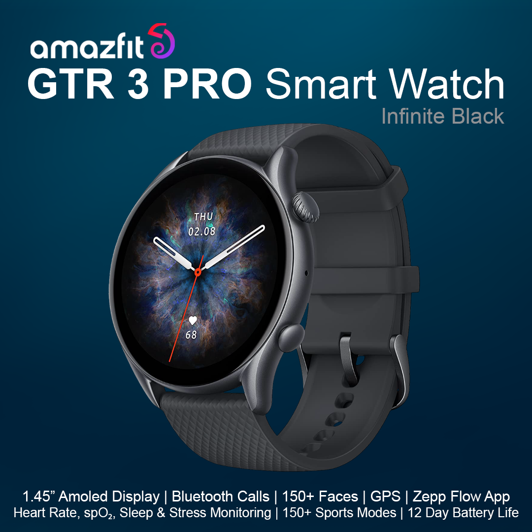 Amazfit GTR 3 Pro 46mm Smart Watch - Infinite Black | Le Vend – Le