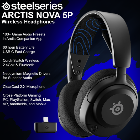 SteelSeries Arctis Nova 5P Wireless Headphones - Black
