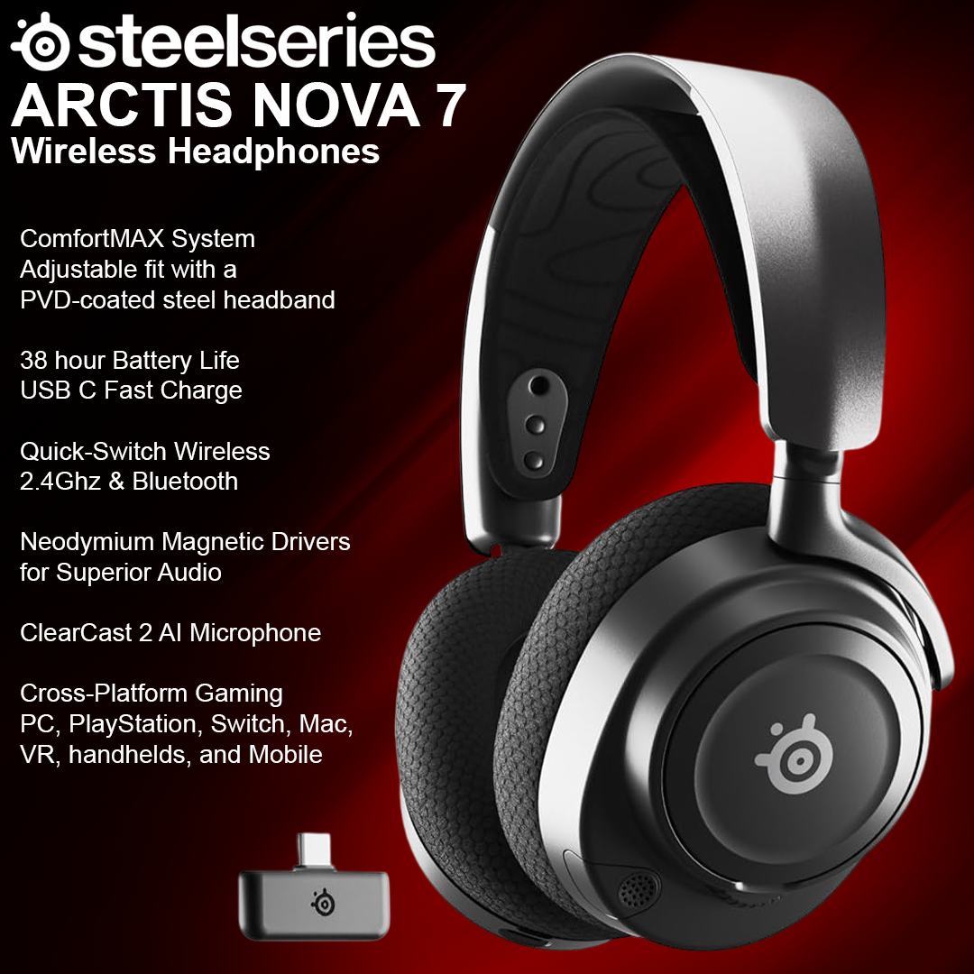 SteelSeries Arctis Nova 7 Wireless Headphones - Black