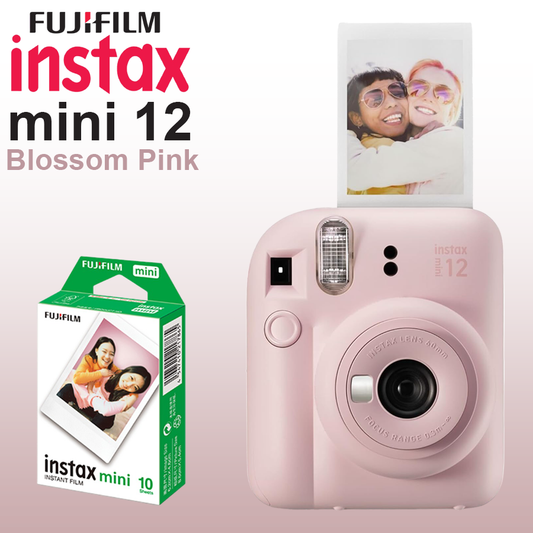Fujifilm Instax Mini 12 Instant Camera with 10 Sheet Film - Blossom Pink