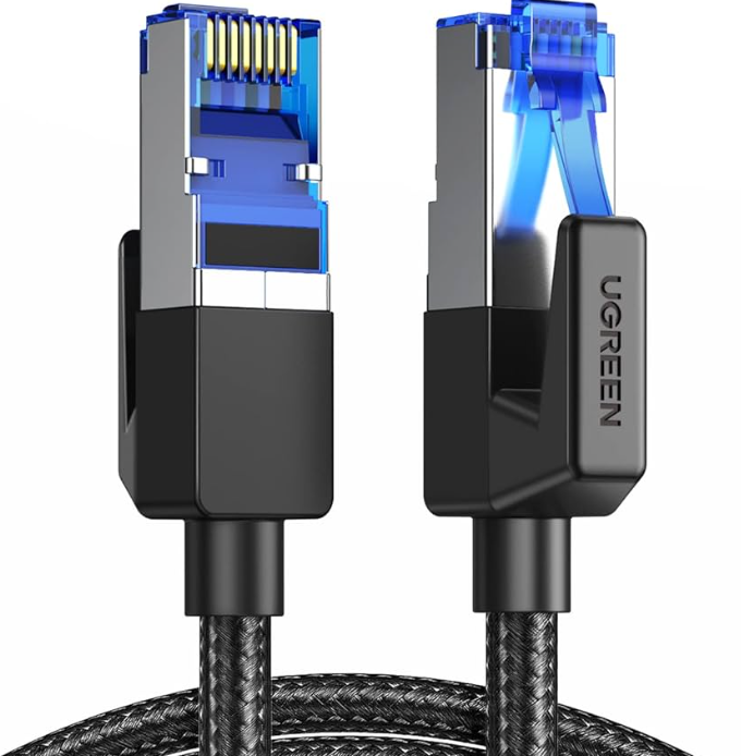 CAT 8 LAN RJ45 Round Network Cable - 0.5M - Black