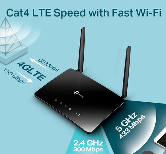 TP Link AC750 Dual Band LTE 4G WiFi Router - TL-MR200