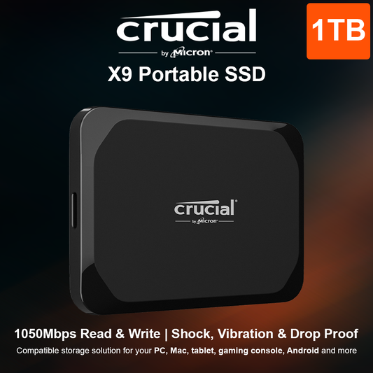 Crucial X9 1TB Portable SSD - 1050Mbps