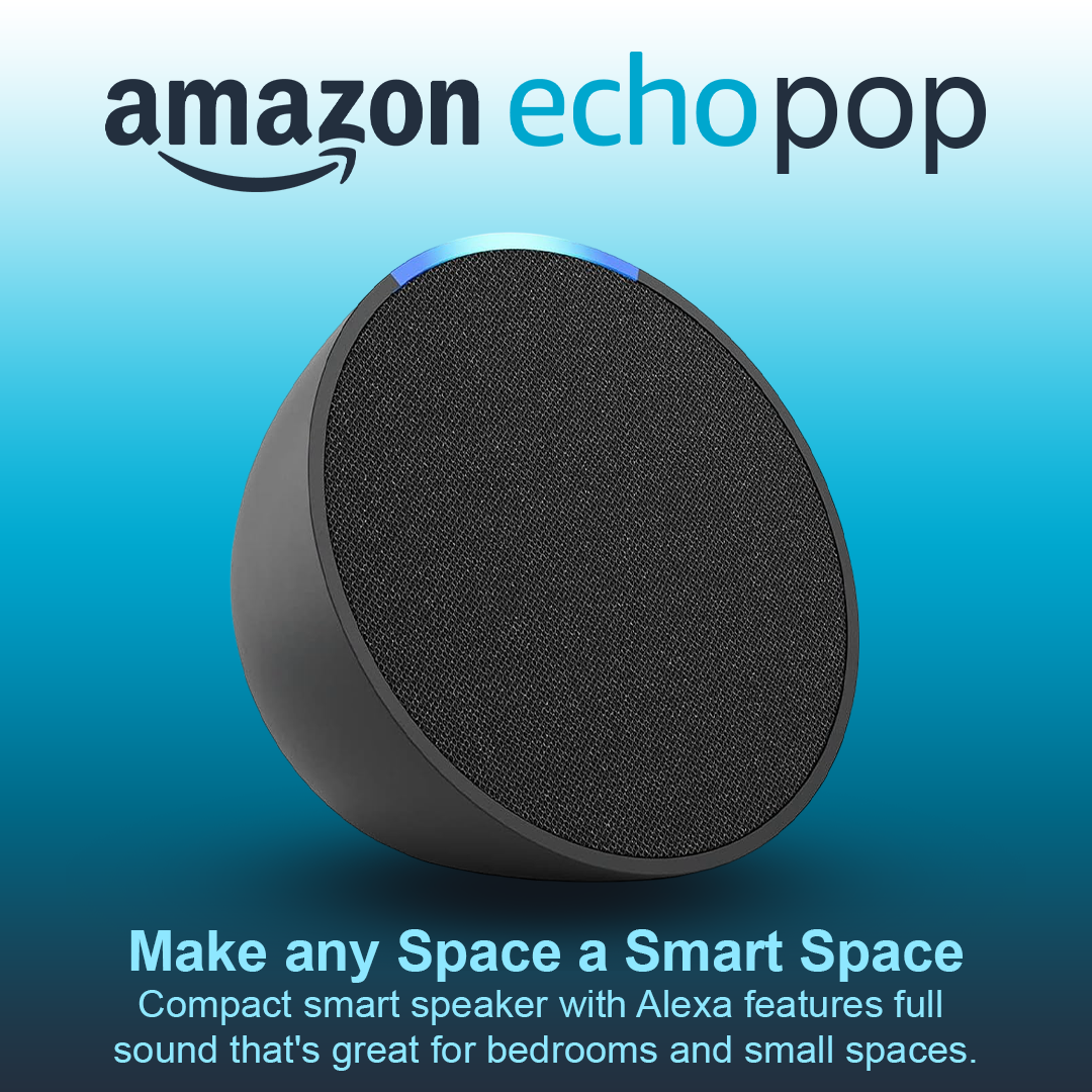 Amazon Echo Pop Voice Assistant Speaker - Charcoal