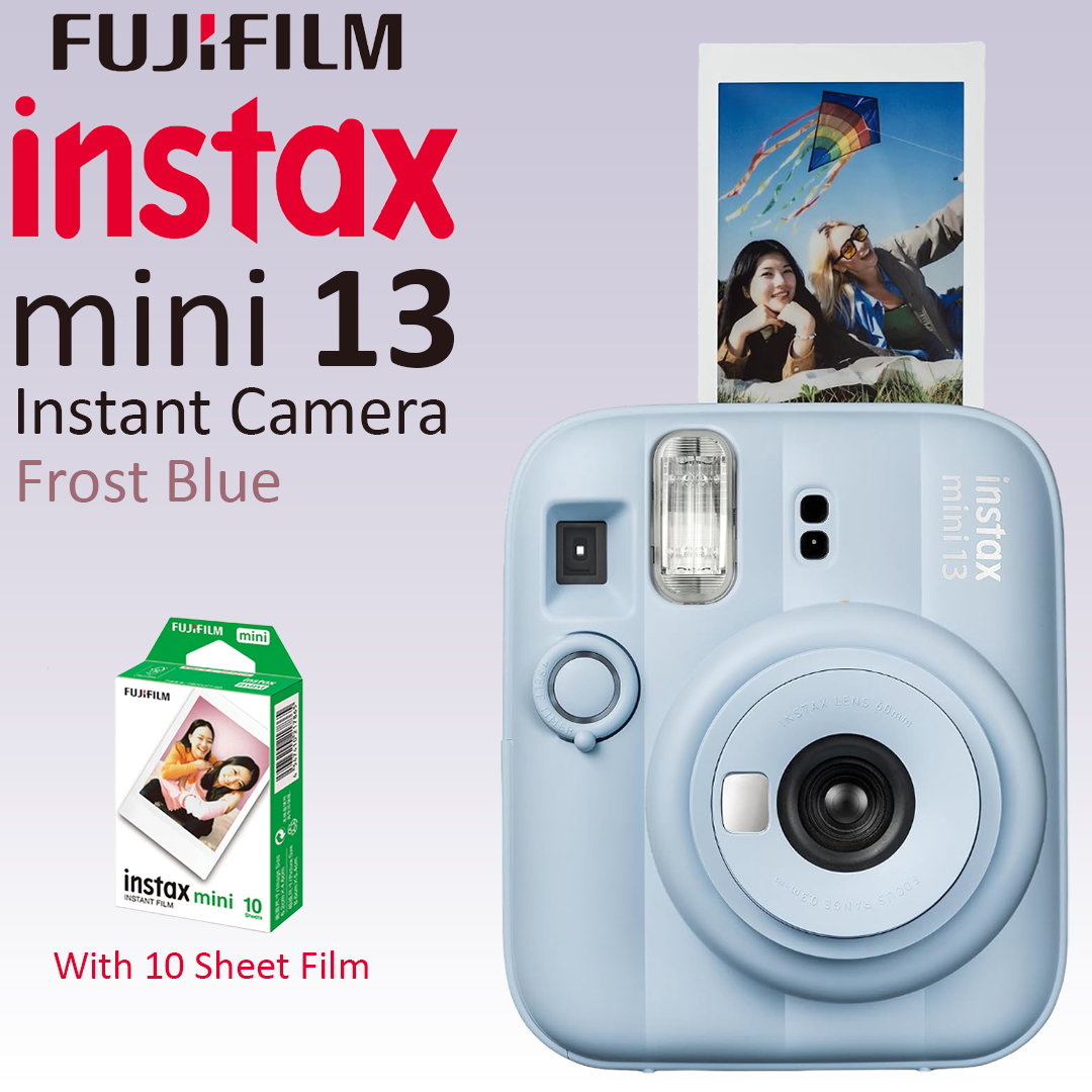 FujiFilm Instax Mini 13 Instant Camera with 10 Sheet Film - Frost Blue