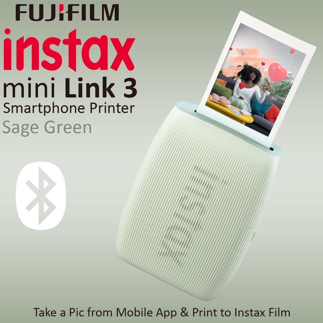 Fujifilm Instax Mini Link 3 Smartphone Printer - Sage Green