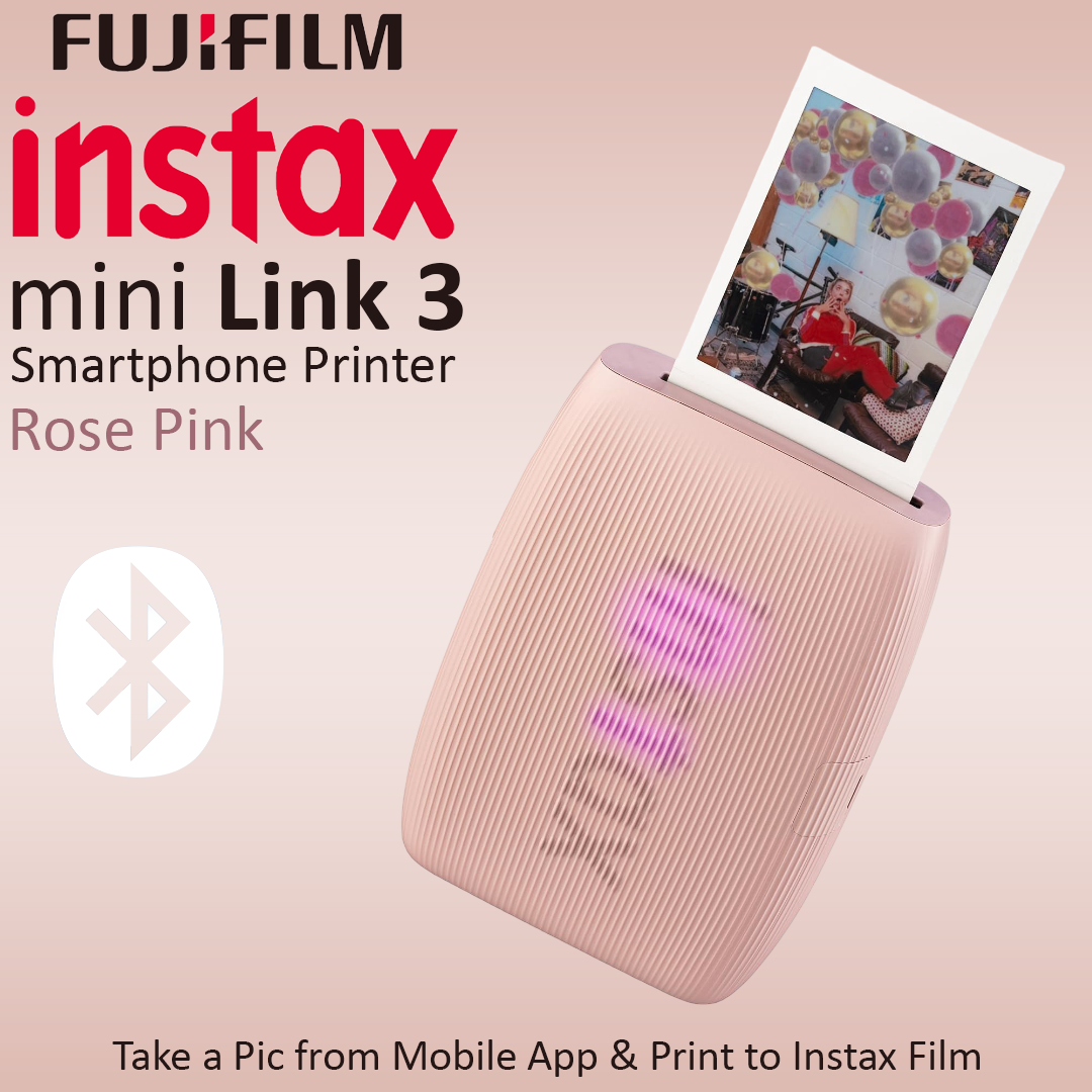 Fujifilm Instax Mini Link 3 Smartphone Printer - Rose Pink