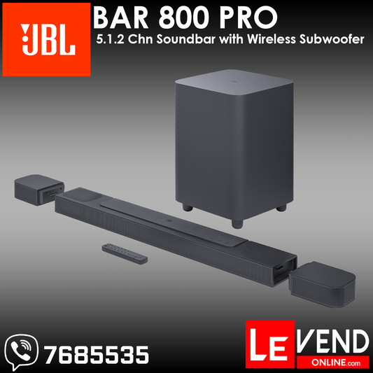 JBL Bar 800 PRO | 5.1.2 Chn Soundbar with Wireless Subwoofer