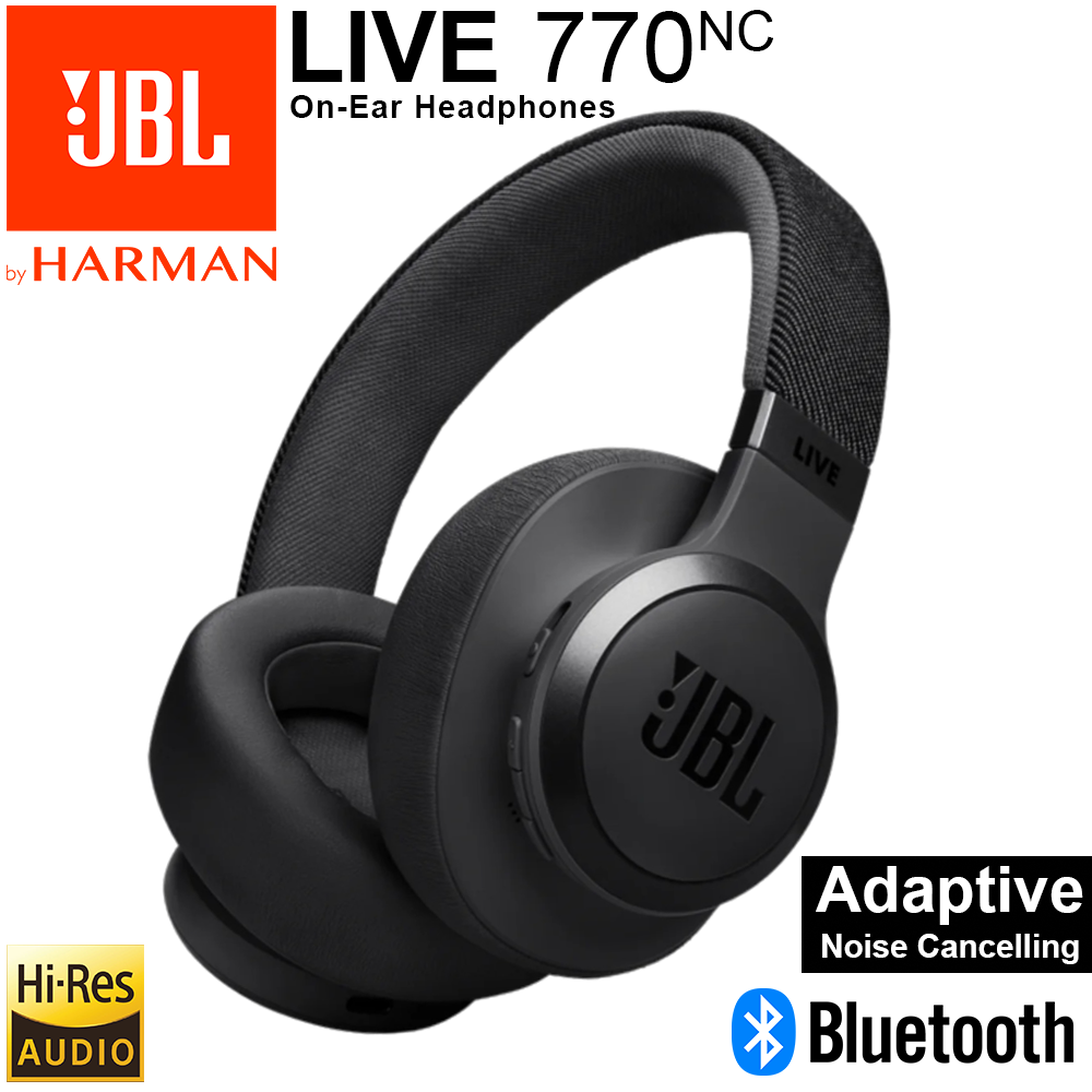 JBL Live 770NC | Noise Canceling Wireless On-Ear Headphone - Black