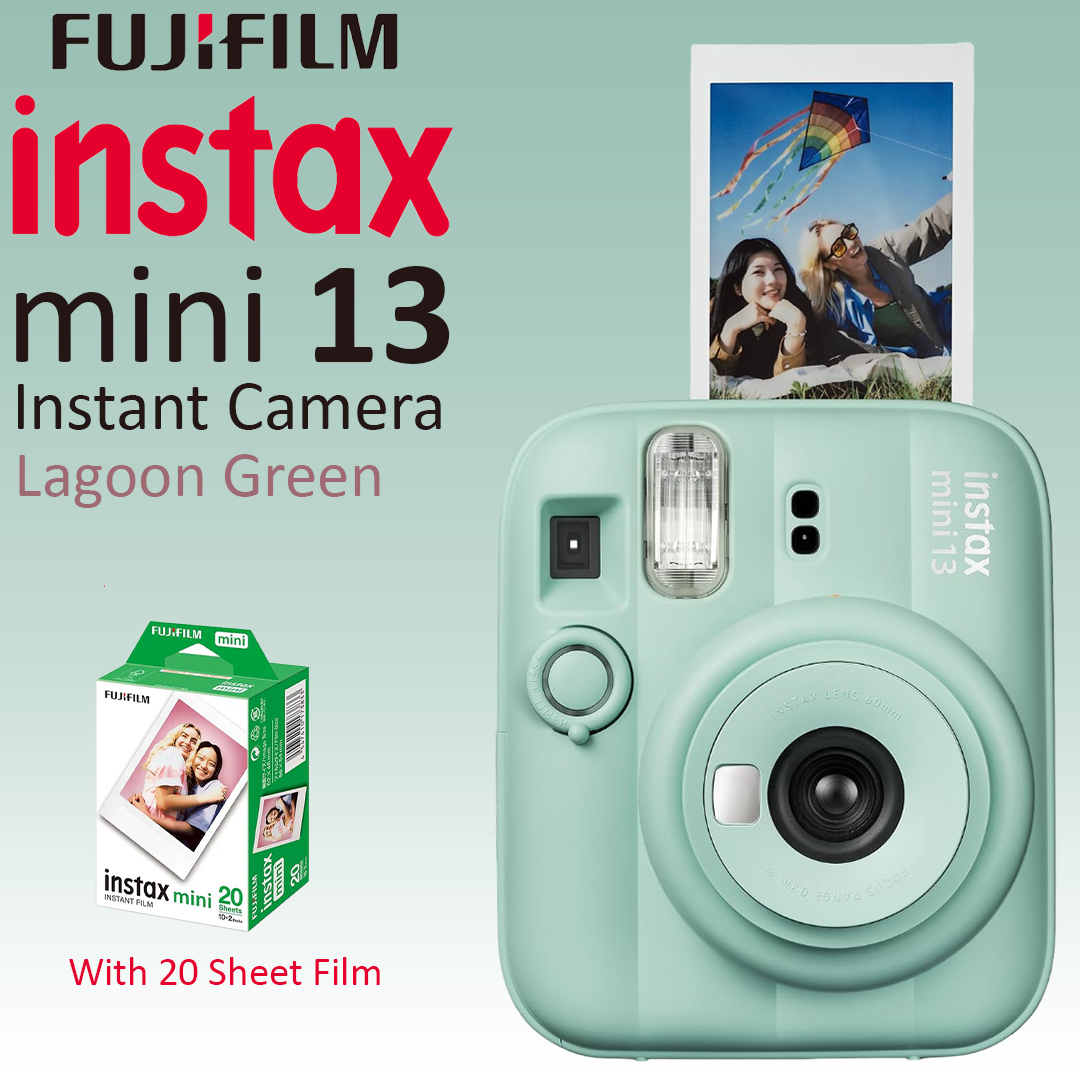 FujiFilm Instax Mini 13 Instant Camera with 20 Sheet Film - Lagoon Green