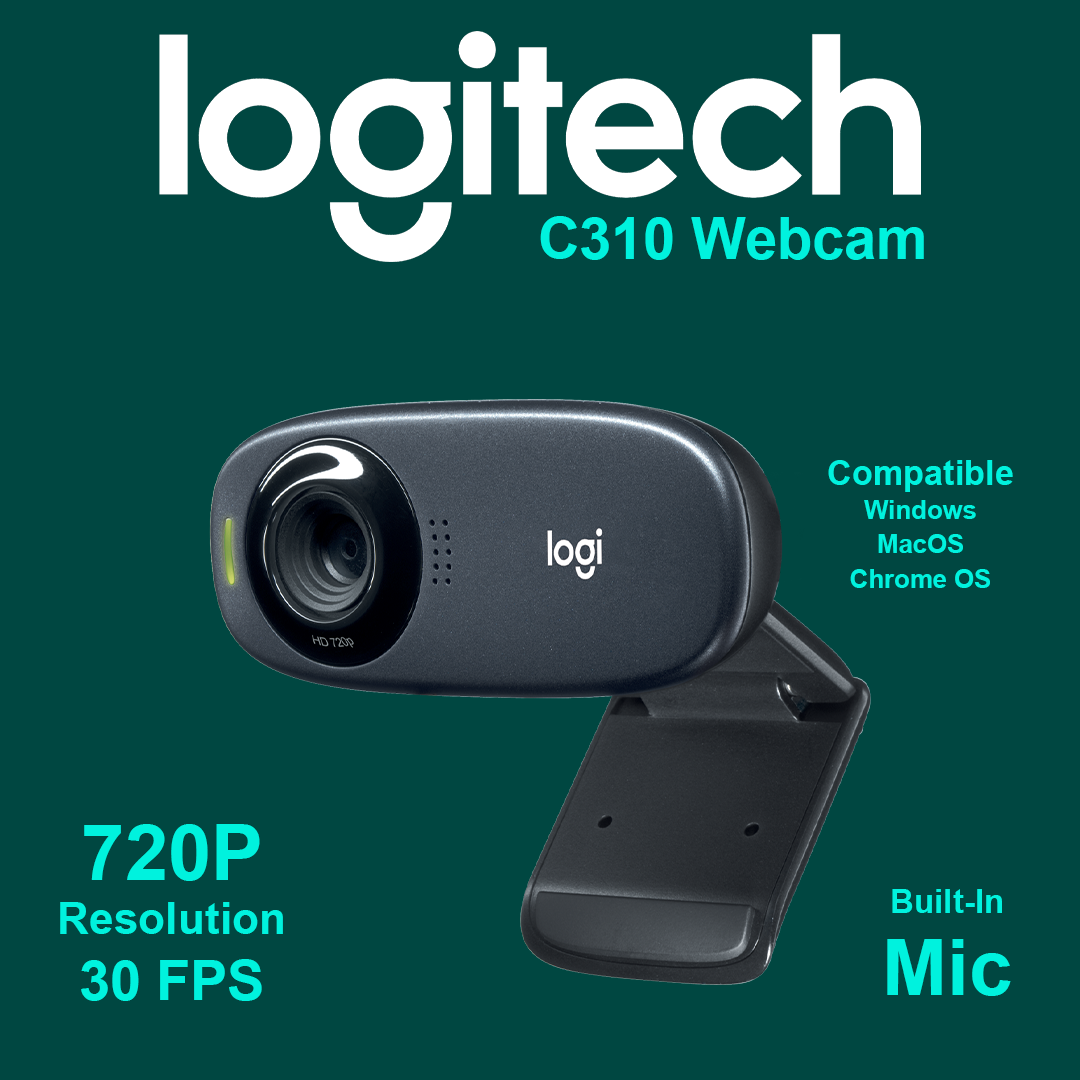 Logitech C310 HD 720P Webcam with Mic