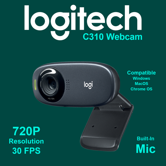 Logitech C310 HD 720P Webcam with Mic