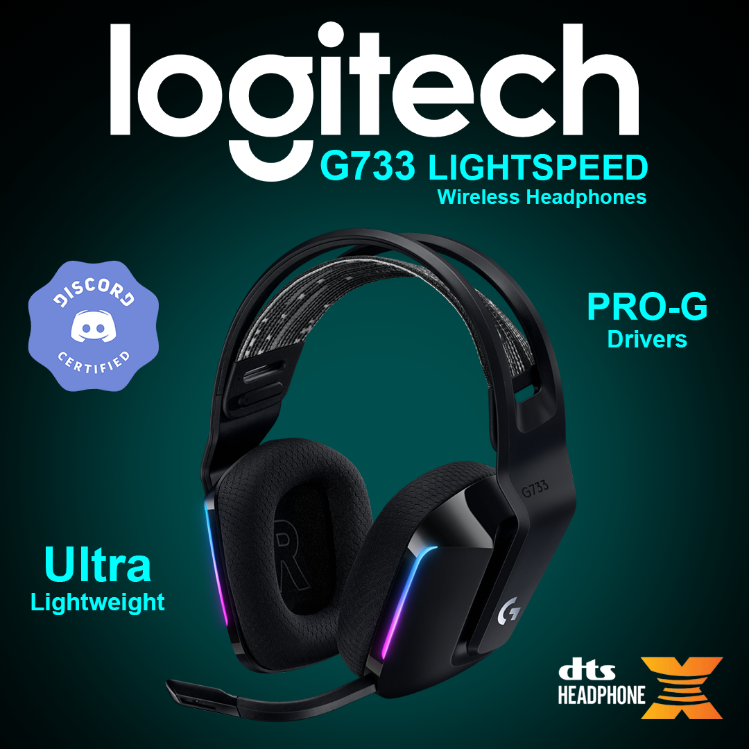 Logitech G733 Lightspeed Wireless Headphones - Black