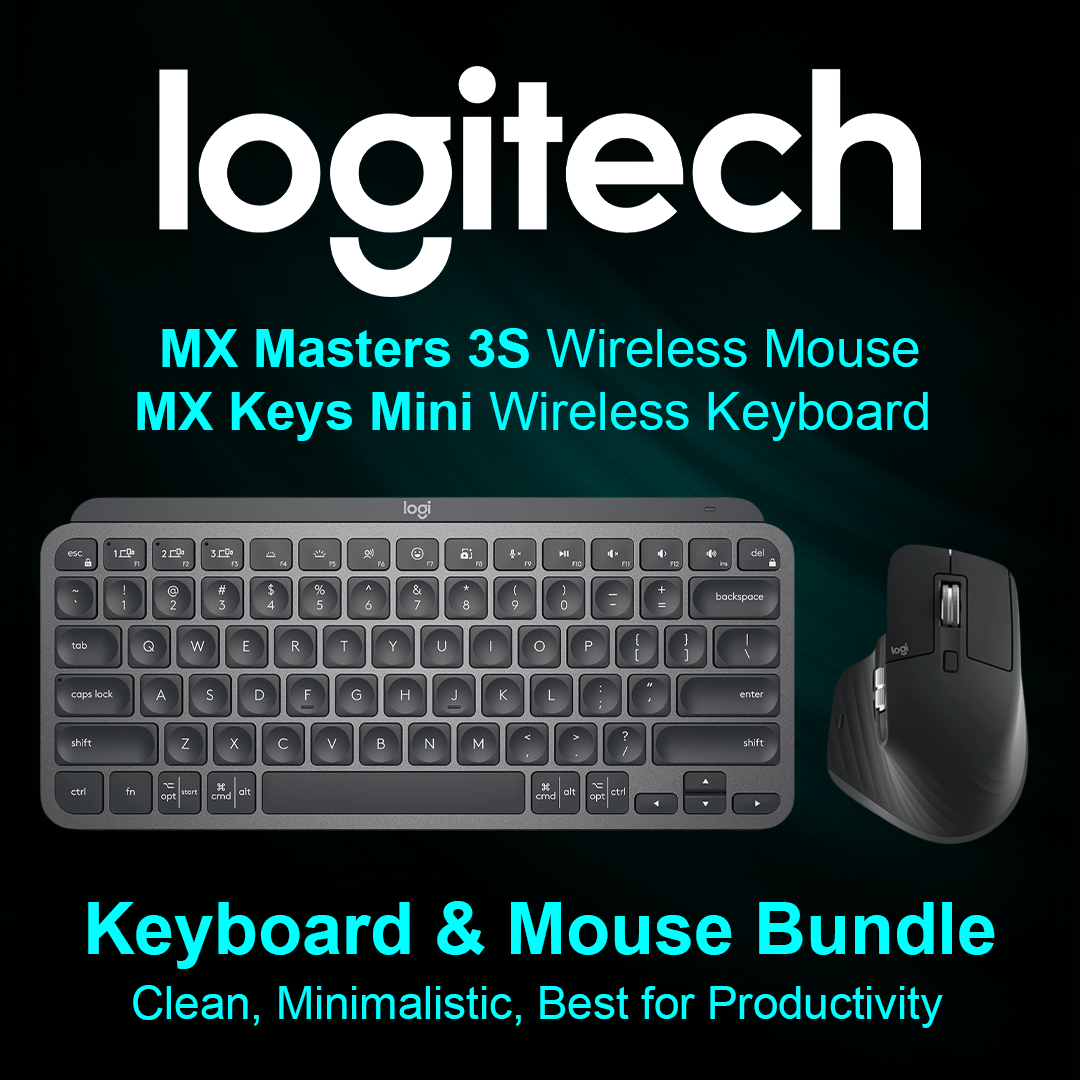 Logitech MX Masters 3S + MX Keys Mini Wireless Keyboard Mouse Combo