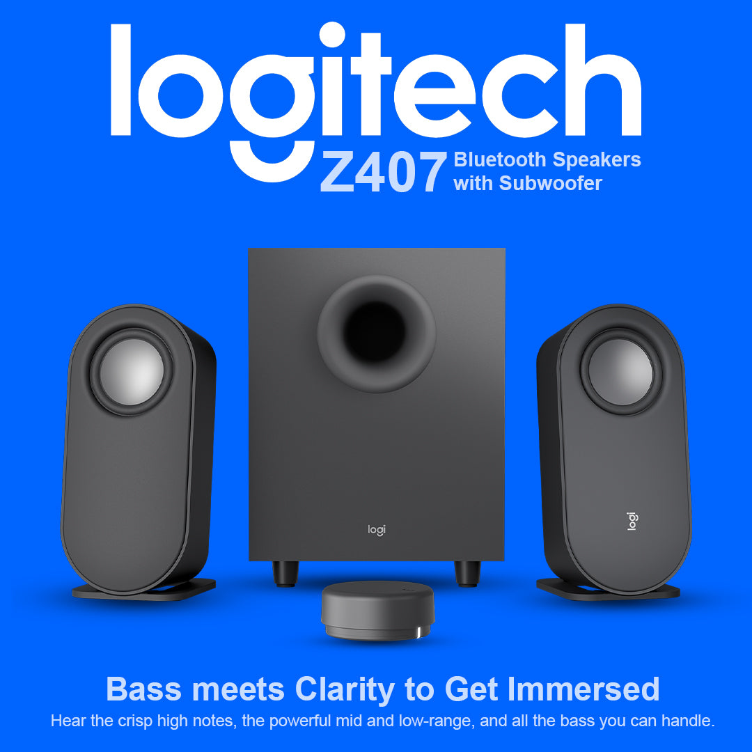 Logitech Z407 Bluetooth Computer Speakers with Subwoofer