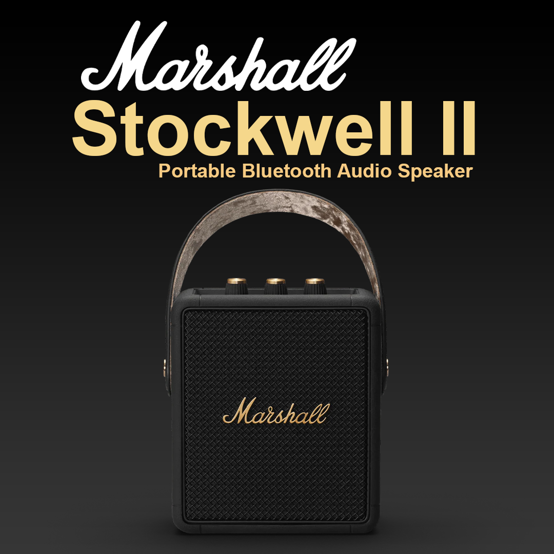 Marshall Stockwell II Portable Bluetooth Speaker - Black & Brass