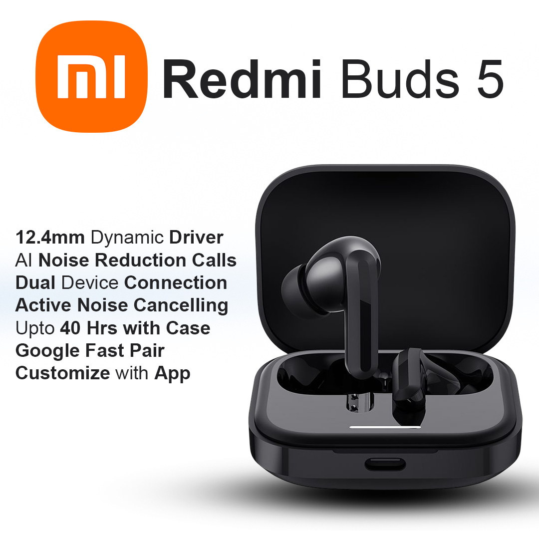 MI Redmi Buds 5 ANC Earbuds - Black