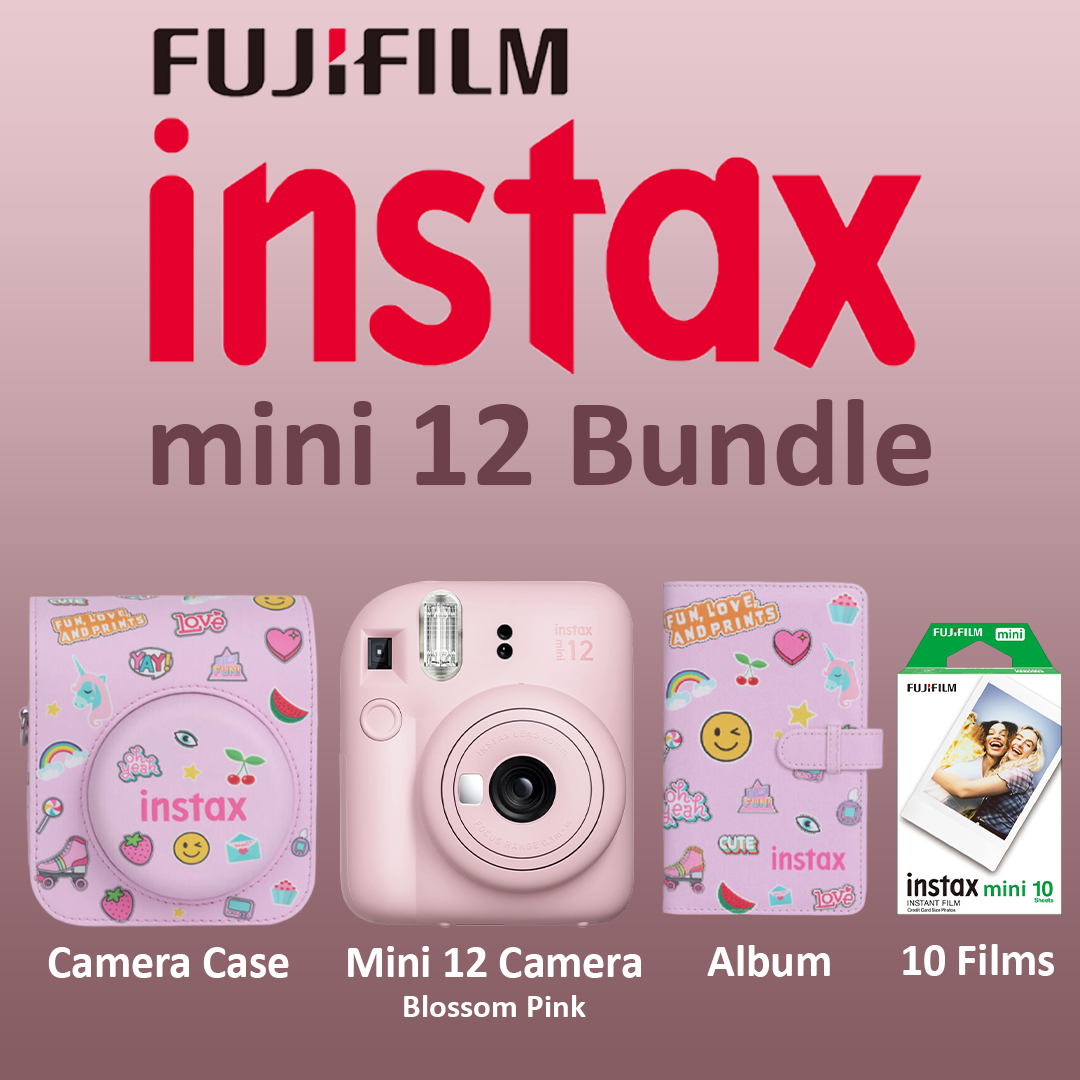 FujiFilm Instax Mini 12 Instant Camera Gift Box - Blossom Pink