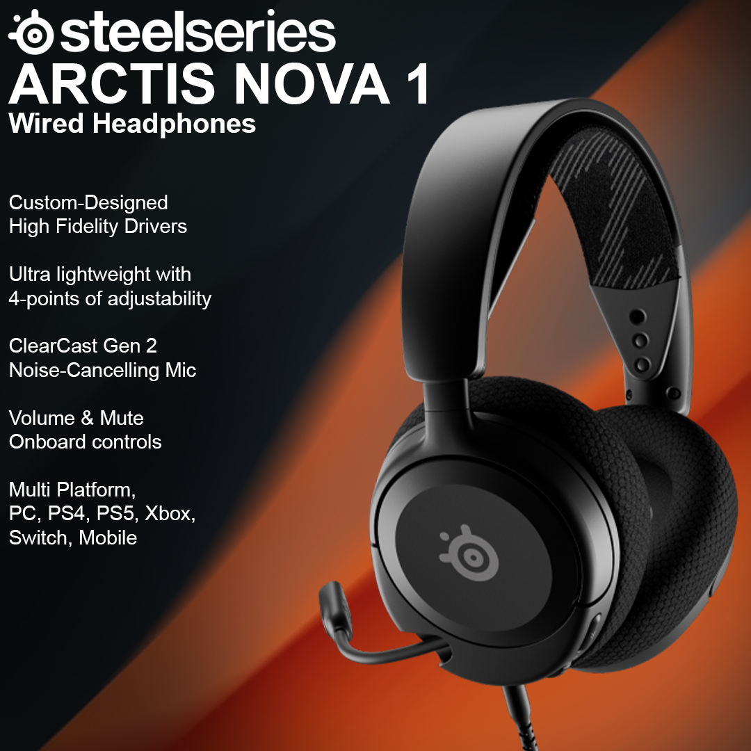 SteelSeries Arctis Nova 1 Wired Headphones - Black