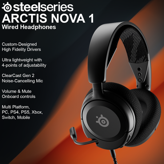 SteelSeries Arctis Nova 1 Wired Headphones - Black