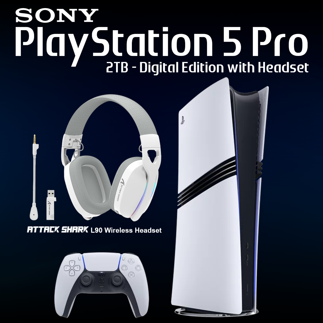 Sony PlayStation 5 Pro 2TB Console (Digital Edition) with Wireless Headset
