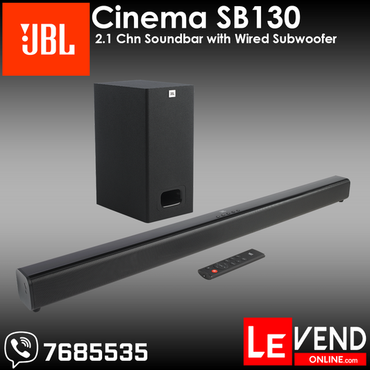 JBL Cinema SB130 | 2.1 Chn Soundbar with Wired Subwoofer