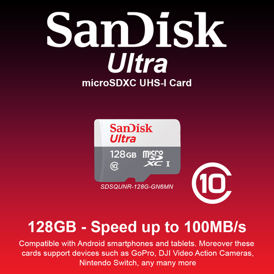 SanDisk Ultra MicroSDXC UHS-I Card - 128GB | 100Mbps