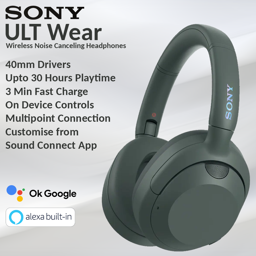 Sony ULT Wear Over Ear NC Wireless Headphones Forest Gray - Le