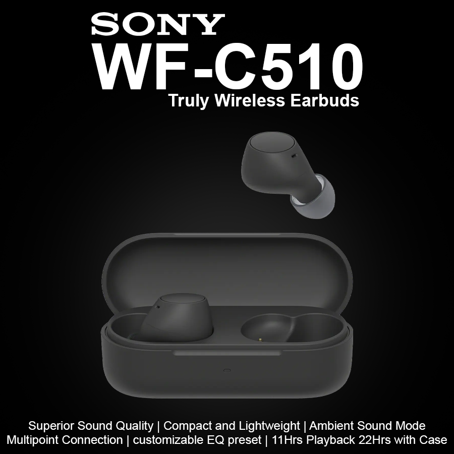 Sony WF-C510 Truly Wireless Earbuds - Black