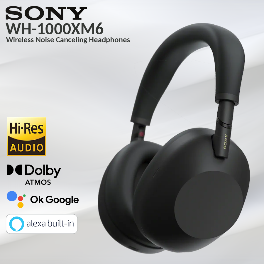 Sony WH-1000XM6 Wireless Noise Cancelling Headphones - Black