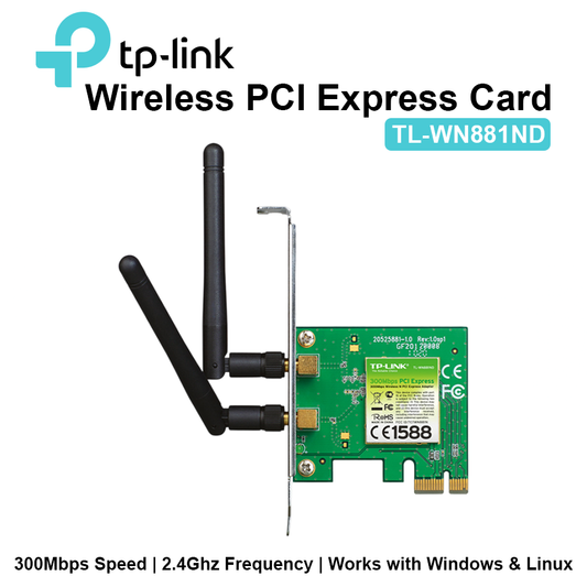 TP Link 300Mbps Wireless N PCI Express Network Card - TL-WN881ND