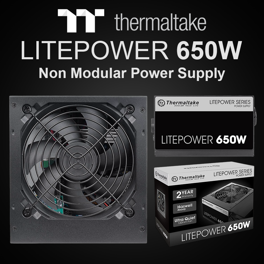 Thermaltake Lite Power 650W Power Supply - Black