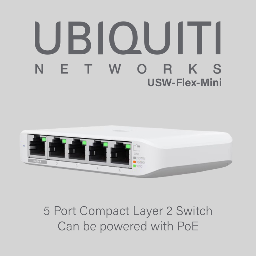Ubiquiti Unifi 5 Port Layer 2 Gigabit Network Switch - USW-Flex-Mini
