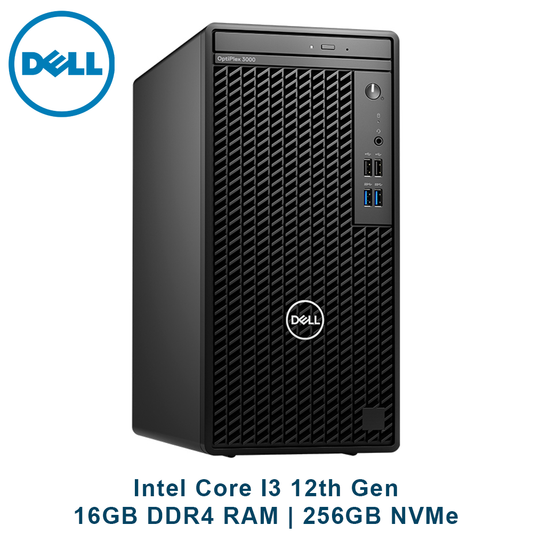 Dell OptiPlex 3000 MT (i3 12th, 16GB RAM, 256GB SSD) Desktop CPU