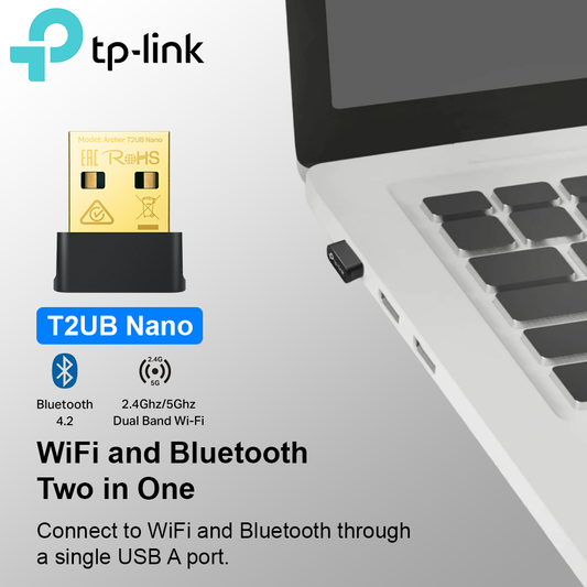 TP Link AC600 WiFi + Bluetooth 4.2 USB Dongle - T2UB Nano