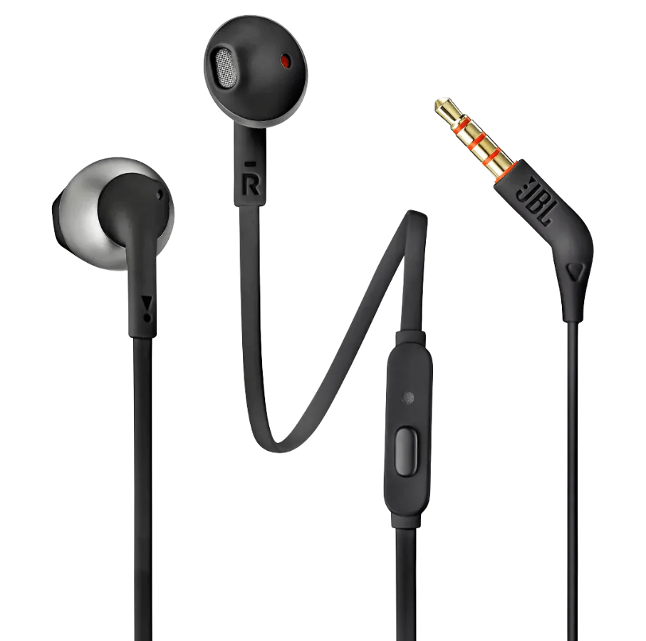 JBL Tune 205 AUX Wired Headset with Mic (Black)