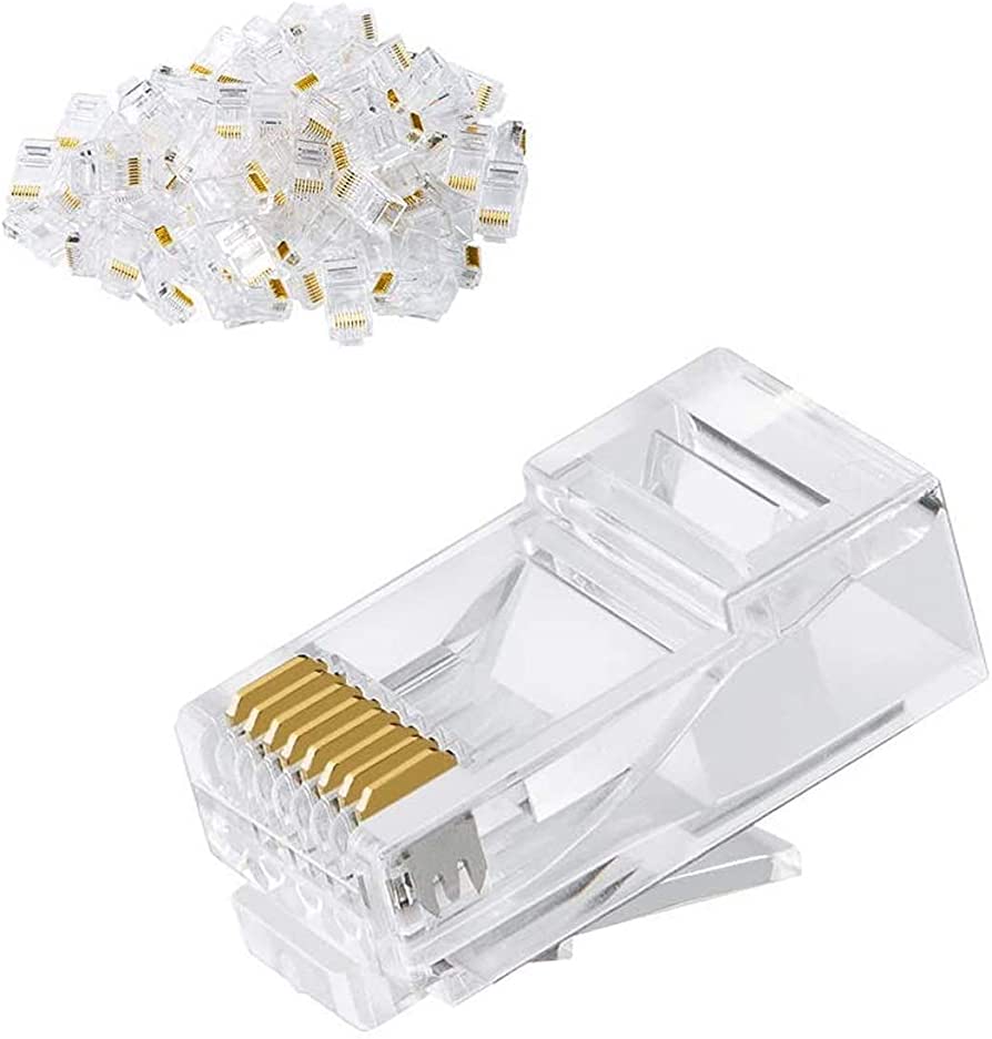 8 Pin CAT 6 RJ45 Crimp Jack - 100 Pcs Box - 60558