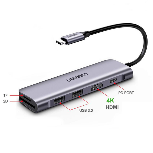 2x Type A 3.0 / HDMI / SD & TF Reader / PD - USB C Hub - 70411