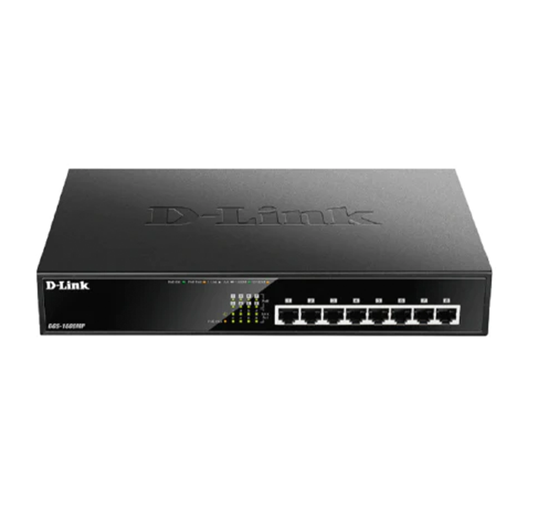 D Link 8 Port POE Gigabit Network Switch - DGS-1008MP