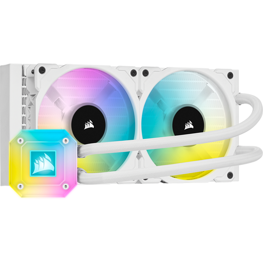 Corsair ICUE H100i Elite Capellix 240mm Liquid CPU Cooler - White