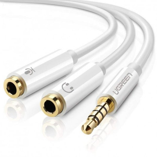 3.5 Aux Male to 2 Female Mic & Audio Splitter Cable - 10789 / 30620
