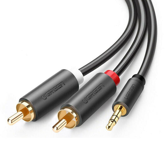 3.5 Aux Male to 2 RCA Male Stereo Audio Cable - 1M - 10772