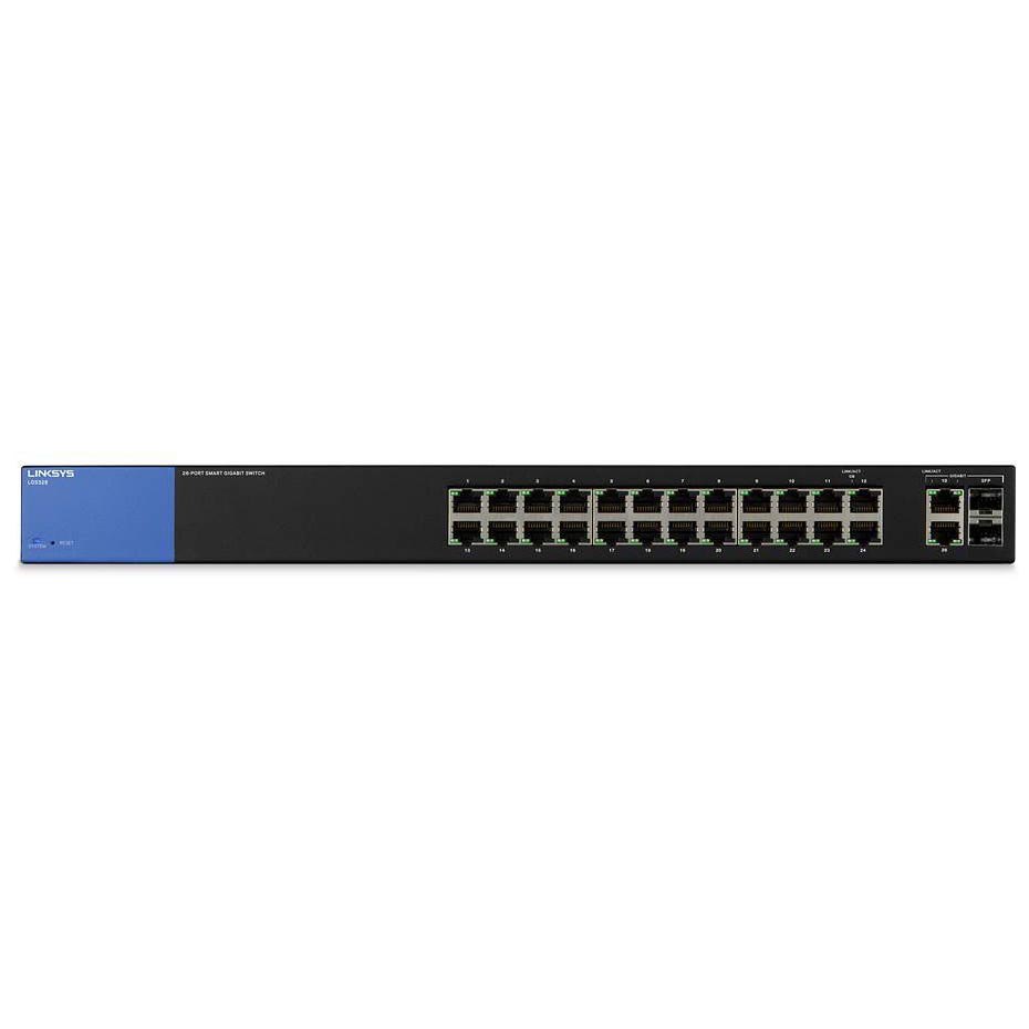 Linksys 24 Port with 2 SFP Gigabit Smart Managed Switch - LGS326