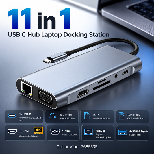 11-in-1 USB C Hub Laptop Docking Station