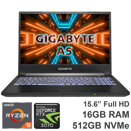 Gigabyte A5 X1 15.6" Ryzen 9 16GB RAM 512GB SSD RTX 3070 Laptop