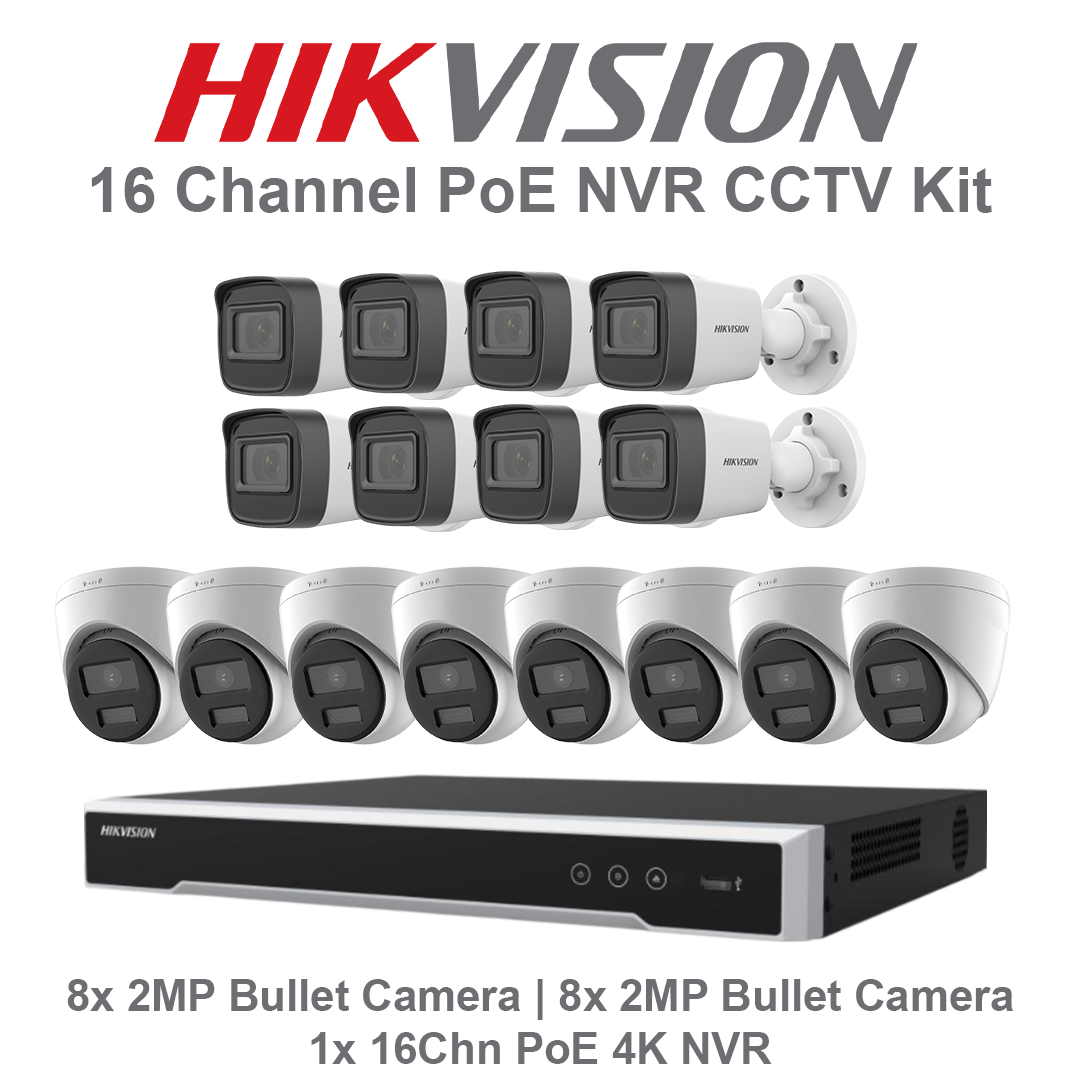 Hikvision 16 Channel PoE 4K NVR CCTV Kit