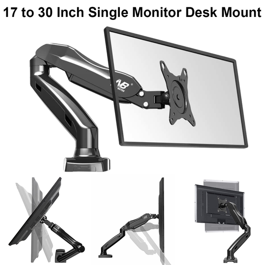 17 to 30 Inch Ergonomic Spring Single Monitor Desk Mount - F80