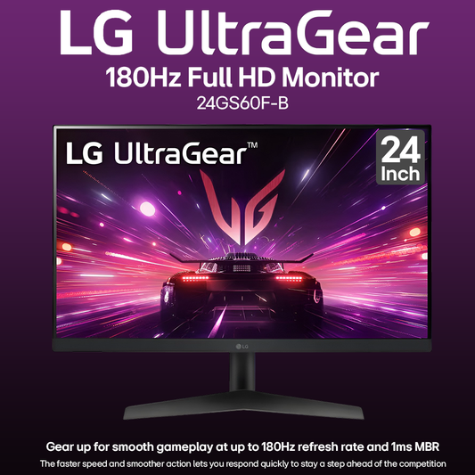 LG UltraGear 24 Inch 180Hz Full HD Monitor - 24GS60F-B